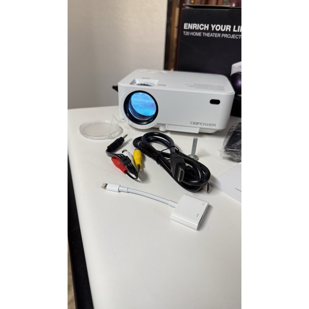 DBPOWER T20 Mini Home Theater Projector 1080P HDMI USB w/ Remote Open Box